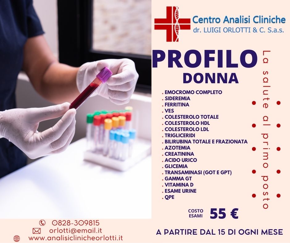 CENTRO ANALISI CLINICHE ORLOTTI BATTIPAGLIA - PROFILO DONNA €55