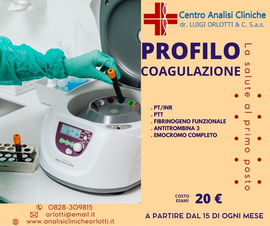 CENTRO ANALISI CLINICHE ORLOTTI BATTIPAGLIA - PROFILO COAGULAZIONE €20