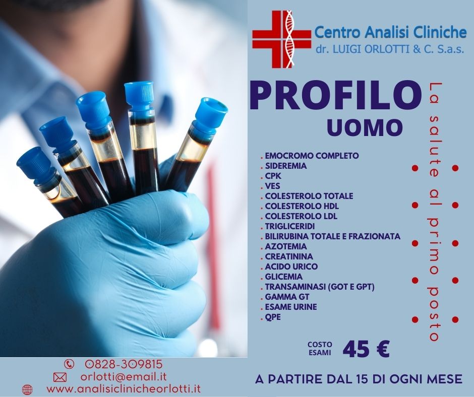 CENTRO ANALISI CLINICHE ORLOTTI BATTIPAGLIA - PROFILO UOMO €45