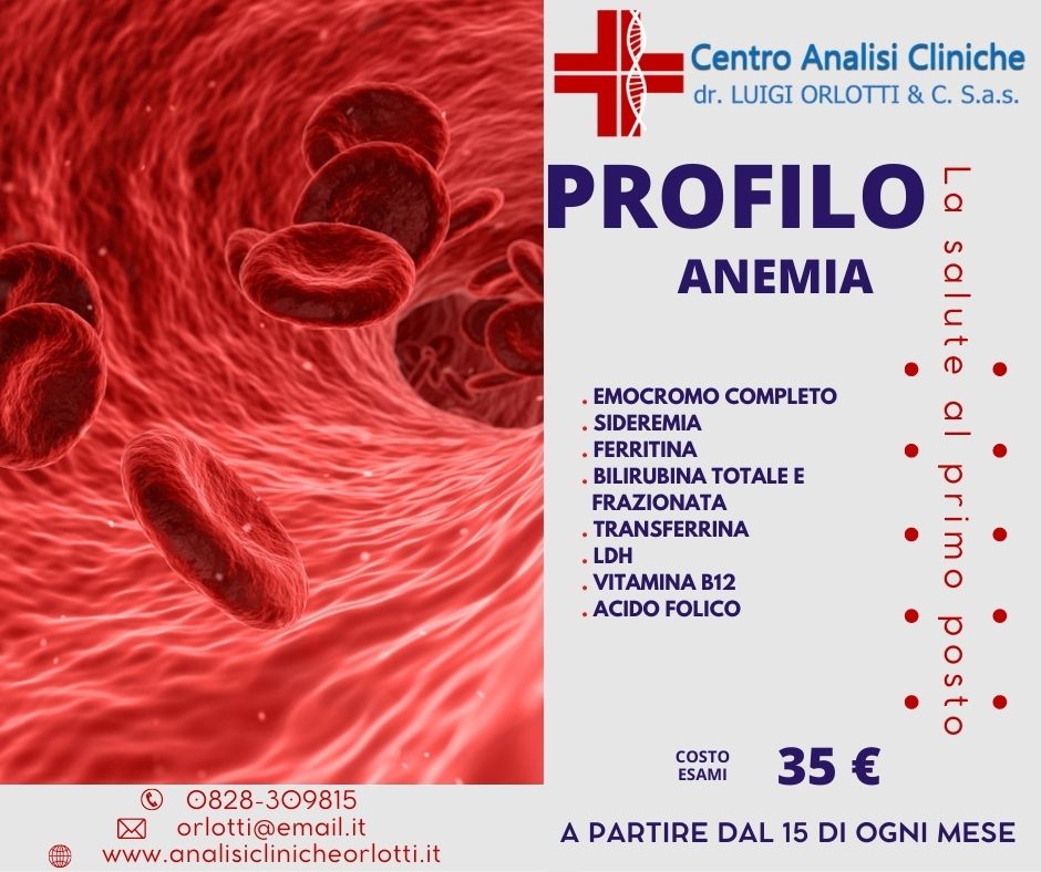 CENTRO ANALISI CLINICHE ORLOTTI BATTIPAGLIA - PROFILO ANEMIA 35€ 