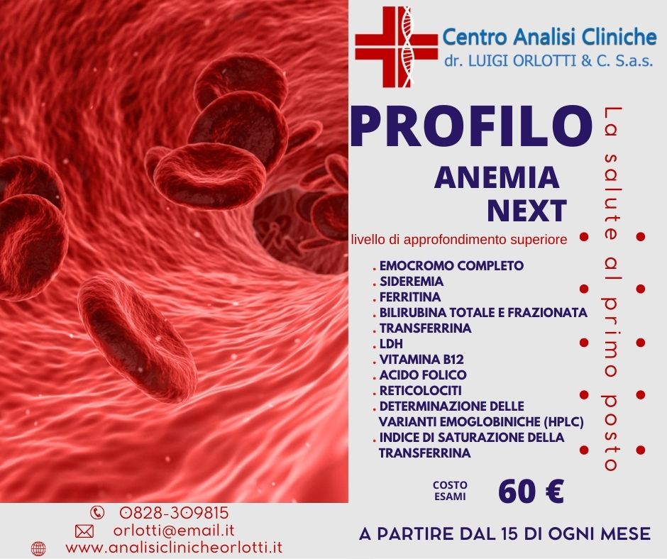 CENTRO ANALISI CLINICHE ORLOTTI BATTIPAGLIA - PROFILO ANEMIA NEXT 60€