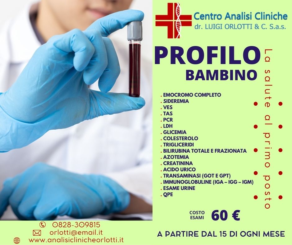 CENTRO ANALISI CLINICHE ORLOTTI BATTIPAGLIA - PROFILO BAMBINO €60